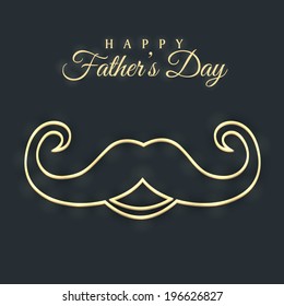 Mustache on black background for Happy Father's Day celebrations. 