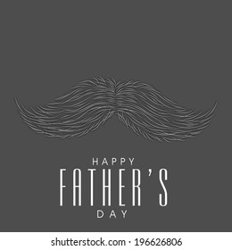 Mustache on grey background for Happy Father's Day celebrations. 