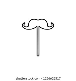 mustache on a stick icon. Simple outline vector of party set icons for UI and UX, website or mobile application