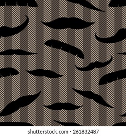 Mustache on a tweed background. Seamless pattern.