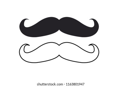 Mustache on white background.