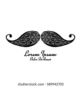 Mustache, ornate sketch for your design
