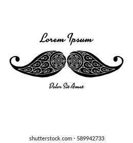Mustache, ornate sketch for your design