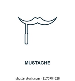 Mustache outline icon. Simple element illustration. Mustache icon in outline style from party icon collection. Design for mobile and web design, apps, software, print.