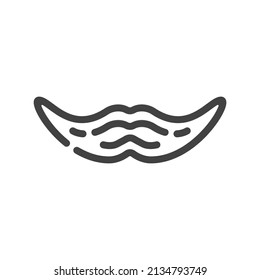 Mustache outline icon. Vector illustration.

