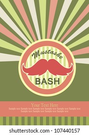 mustache party card. vector illustration