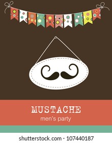 mustache party card. vector illustration