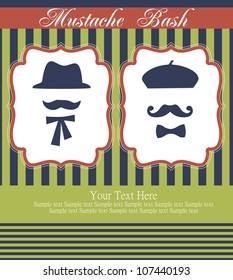 mustache party card. vector illustration