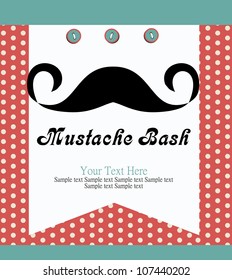 mustache party card. vector illustration