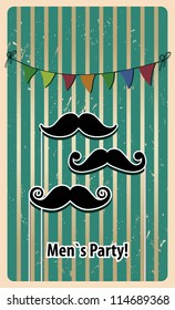 mustache party card. vector illustration