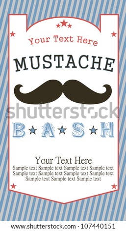 mustache party card. vector illustration