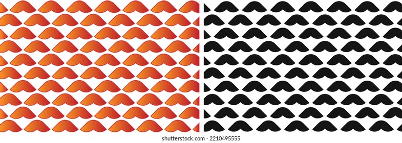 Mustache pattern design template with colorful. Black and white mustache pattern design.