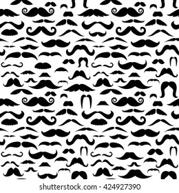 Mustache pattern. Seamless vector wallpaper