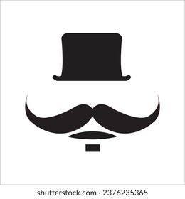 plantilla de diseño de icono de vector de persona bigote