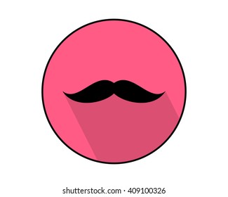 mustache pink circle beard facial hair barbershop image icon logo