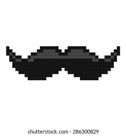 mustache pixel vector icon