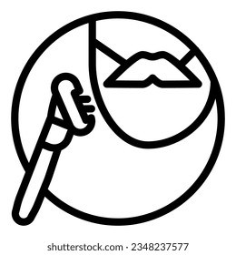 Mustache and razor line icon. Shaving vector illustration isolated on white. Face and razor outline style designed for and app. Eps 10.