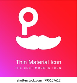 Mustache red and pink gradient material white icon minimal design