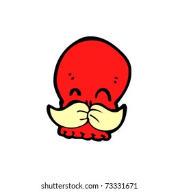 caricatura del cráneo rojo bigote