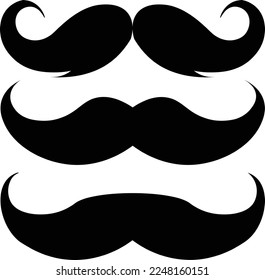 Mustache in a retro style icon. Old style mustaches vector icon isolated on transparent background. Moustache icons set, vector illustration.