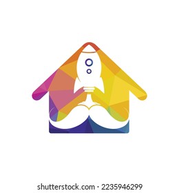 Mustache rocket vector logo design template.