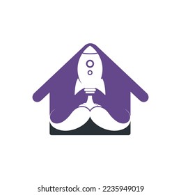 Plantilla de diseño del logotipo del vector del cohete Mustache.
