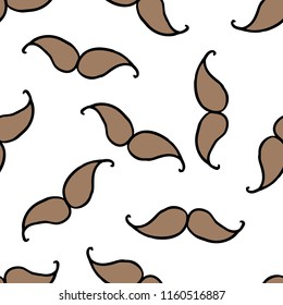 mustache seamless doodle pattern