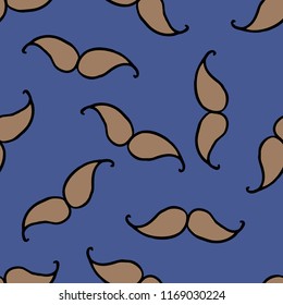 mustache seamless doodle pattern