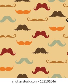 mustache seamless pattern design. vector illustration