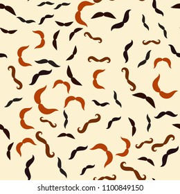 Mustache seamless pattern. Father's Day paper template. Vector illustration