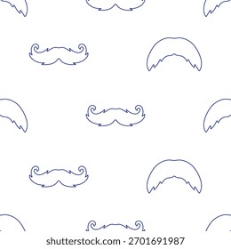 padrão sem emenda de bigode isolado em fundo transparente.