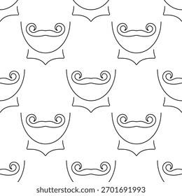 padrão sem emenda de bigode isolado em fundo transparente.