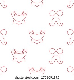 padrão sem emenda de bigode isolado em fundo transparente.