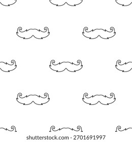 padrão sem emenda de bigode isolado em fundo transparente.