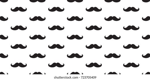 Mustache Seamless Pattern Isolated Vector Doodle Wallpaper Background