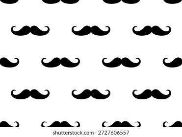Mustache padrão sem emenda. Padrão perfeito com bigodes. Padrão perfeito com bigodes pretos