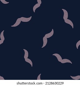 Patrón sin fisuras de bigote. Barbería vintage de estilo doodle. Textura repetida de tracción manual para tela, papel pintado, textil, papel impreso, papel envolvente. Ilustración vectorial.