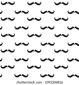 Mustache seamless pattern. Vector illustration on white background