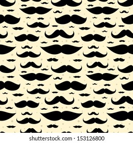 Mustache seamless pattern. Vector illustration