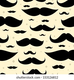 Mustache seamless pattern. Vector illustration