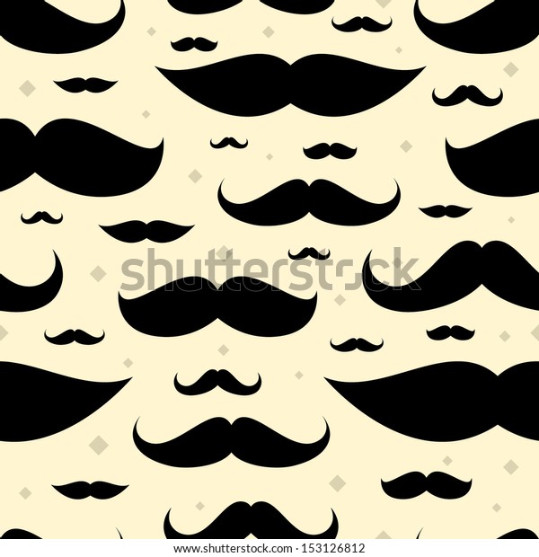 Mustache Seamless Pattern Vector Illustration Stock Vector Royalty Free 153126812 Shutterstock