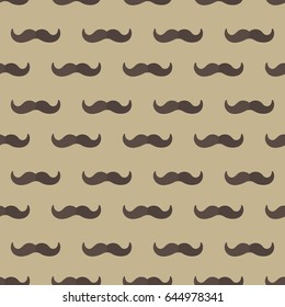 Mustache seamless patterns. Father's Day holiday repeating texture, endless background. Vector illustration