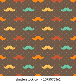 Mustache seamless patterns.Seamless pattern included in swatch panel.Vector background.