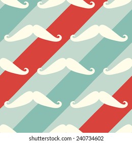 Mustache seamless vector barber shop pattern 