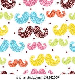 Mustache. Seamless vector pattern.