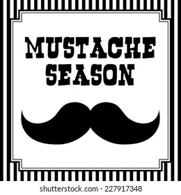 Mustache Season, White background.