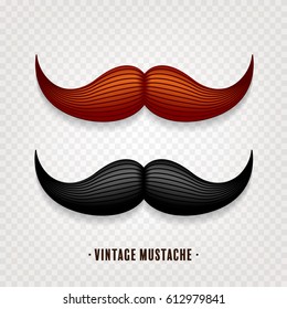 Mustache set. Black and brown vector vintage moustache. Facial hair.Barber shop. Retro collection. Hipster beard.