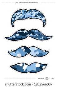 mustache set with camouflage pattern