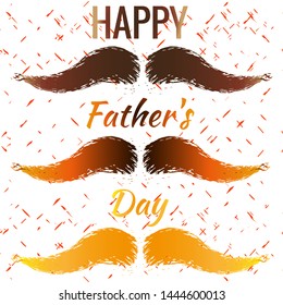 Mustache set for dad. Lettering for Father's day postcard. Vector illustration for poster design, greeting card.