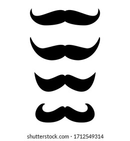 mustache set with different shape isolated on white background. vector illustration